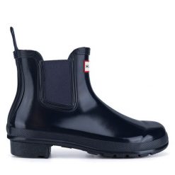 Kalosze Hunter. Niebieskie kalosze damskie Hunter, bez wzorów. Za 399.99 zł.