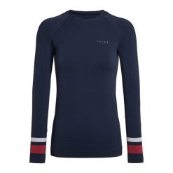 Damska koszulka z długim rękawem Falke Maximum Warm. Niebieskie t-shirty damskie Falke, bez wzorów, z materiału, bez kołnierzyka. Za 390.00 zł.