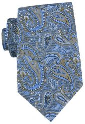 Męski Krawat - Chattier - Odcienie Niebieskiego, Wzór Paisley. Niebieskie krawaty i muchy męskie Chattier, bez wzorów, z tkaniny, eleganckie. Za 55.00 zł.