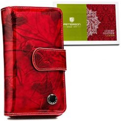 Portfel damski Peterson PTN 76116-BFBC czerwony. Czerwone portfele damskie Peterson, bez wzorów, z lakierowanej skóry. Za 69.99 zł.