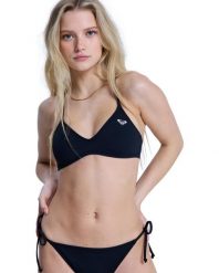 Trójkątny stanik bikini dla Kobiety SOLID ESSENTIALS Czarny. Szare bikini damskie Roxy, bez wzorów. Za 139.99 zł.