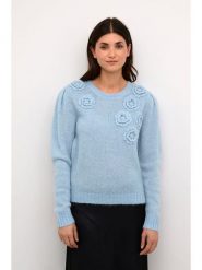 Kaffe Wełniany sweter "Osa" w kolorze błękitnym rozmiar: L. Niebieskie swetry klasyczne damskie Kaffe, l, z wełny, bez kołnierzyka. Za 237.73 zł.