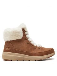 Skechers Botki Glacial Ultra - Wonderland 144202 Brązowy. Brązowe botki damskie Skechers, ze skóry, bez obcasa, na płaskiej podeszwie, bez zapięcia. Za 239.54 zł.