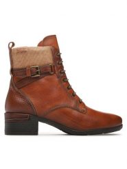 Pikolinos Botki W6W-8953C1 Brązowy. Brązowe botki damskie Pikolinos, ze skóry, bez obcasa, na słupku, bez zapięcia. Za 689.99 zł.