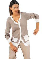 Heine Kardigan w kolorze beżowym rozmiar: 48. Brązowe kardigany damskie Heine, bez wzorów, z bawełny. Za 76.45 zł.