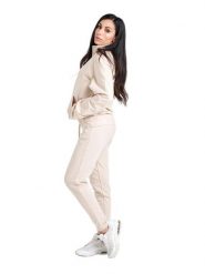 Bluza z zamek błyskawiczny na co dzień na siłownię. Białe bluzy bez kaptura damskie LEONE 1947 APPAREL, s, z dresówki. Za 168.36 zł.