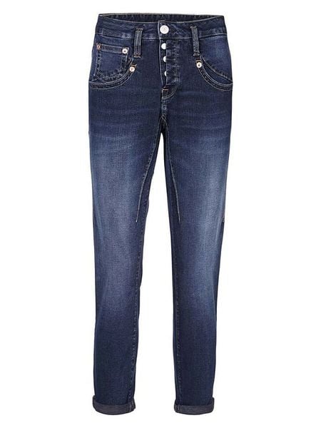 Herrlicher Dżinsy "Shyra" - Tapered fit - w kolorze granatowym rozmiar: W26. Niebieskie jeansy damskie Herrlicher, z podwyższonym stanem. Za 193.24 zł.
