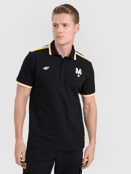 4F Koszulka polo uniseks 4F x Drift Masters - czarna XS. Czarne koszulki polo męskie 4f, m, bez wzorów, z bawełny, bez ramiączek. Za 129.99 zł.