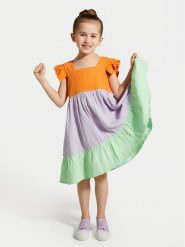 Coccodrillo Sukienka letnia WC4128301OWK Kolorowy Regular Fit. Sukienki dziewczęce COCCODRILLO, na lato, bez wzorów, z bawełny, bez ramiączek. Za 69.99 zł.