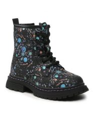 Nelli Blu Trapery CM220112-1 Czarny. Czarne kozaki dziewczęce Nelli Blu, bez wzorów, ze skóry, bez obcasa. Za 83.99 zł.