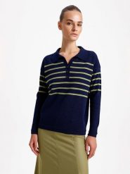 BGN Sweter w kolorze granatowo-zielonym rozmiar: 40. Niebieskie swetry klasyczne damskie BGN, z wełny, bez kołnierzyka. Za 132.05 zł.
