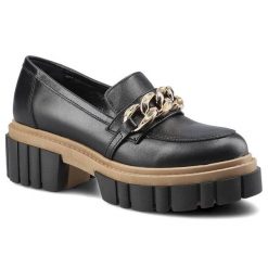 Czarne Półbuty Chebello Damskie Eleganckie Obuwie. Czarne półbuty damskie CheBello, bez wzorów, ze skóry, eleganckie, bez obcasa, na płaskiej podeszwie. Za 279.00 zł.