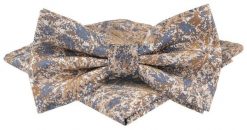 Mucha Męska w Zestawie z Poszetką - Alties - Odcienie Beżu i Niebieskiego. Niebieskie krawaty i muchy męskie Alties, bez wzorów, eleganckie. Za 65.00 zł.