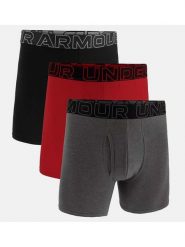 Under Armour Bokserki (3 pary) "Performance Cotton" w kolorze czerwonym, czarnym i szarym rozmiar: L. Czarne bokserki męskie Under Armour, bez wzorów. Za 126.45 zł.