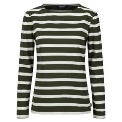 Damska Koszulka Z Długim Rękawem Federica Stripe. Białe t-shirty damskie Regatta, s, bez wzorów, bez kołnierzyka. Za 56.99 zł.