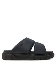Timberland Klapki Greyfield Sandal Slide Sandal TB0A2N21EK81 Czarny. Czarne klapki damskie Timberland, bez wzorów, z materiału, bez obcasa. Za 149.99 zł.