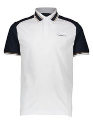Hackett London Koszulka polo w kolorze biało-granatowym rozmiar: S. Białe koszulki polo męskie Hackett London, s, bez wzorów, bez ramiączek. Za 239.99 zł.