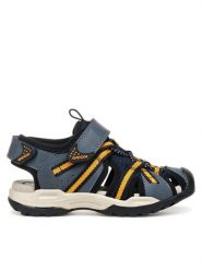 Geox Sandały Jr Borealis J450RB 014ME C0659 M Granatowy. Niebieskie sandały chłopięce Geox, ze skóry, bez zapięcia. Za 189.99 zł.