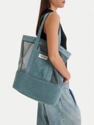 Guess Jeans Torebka CWBEO-GUESS-M-004-09 Niebieski. Niebieskie torebki klasyczne damskie Guess Jeans, z aplikacjami, z jeansu, bez dodatków. Za 189.99 zł.