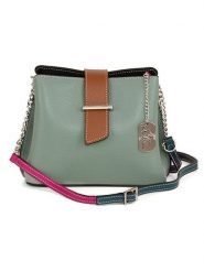 Anna Morellini Skórzana torebka "Ciosa" w kolorze zielono-beżowym - 22 x 17 x 10 cm rozmiar: onesize. Brązowe torebki klasyczne damskie Anna Morellini, bez wzorów, z materiału, bez dodatków. Za 217.99 zł.