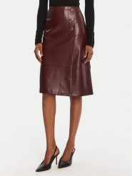 TWINSET Spódnica z imitacji skóry 252TP2233 Bordowy Regular Fit. Czerwone spódniczki damskie Twinset, bez wzorów, ze skóry. Za 959.99 zł.