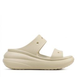 Klapki Crocs. Brązowe klapki damskie Crocs, bez wzorów, bez obcasa. Za 159.99 zł.