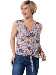 WITT WEIDEN Bluzka w kolorze biało-granatowym rozmiar: 50. Białe bluzki damskie WITT WEIDEN, bez wzorów, z wiskozy, bez kołnierzyka, bez ramiączek. Za 43.99 zł.