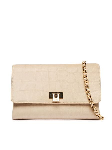 Elisabetta Franchi Torebka BS-64A-61E2-V290 Beżowy. Brązowe torebki klasyczne damskie Elisabetta Franchi, bez wzorów, z materiału, wizytowe, bez kołnierzyka, bez ramiączek. Za 1,239.00 zł.