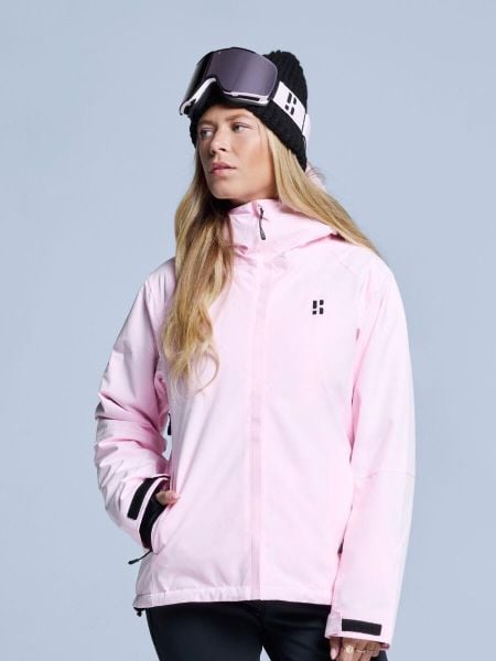 Kurtka narciarska damska - Arctic - Ocieplana 2L - Powder Rose. Czerwone kurtki damskie POEDERBAAS, l, bez wzorów, z materiału, z kapturem, narciarskie. Za 807.02 zł.