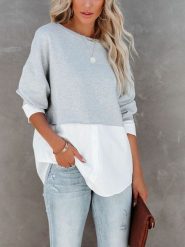 Milan Kiss Sweter w kolorze jasnoszaro-białym rozmiar: XL. Szare swetry klasyczne damskie Milan Kiss, xl, bez kołnierzyka. Za 152.99 zł.