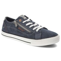 Granatowe Sneakersy Mustang Modne Obuwie Męskie. Niebieskie buty sportowe na co dzień męskie Mustang, z materiału, bez zapięcia, trekkingowe. Za 229.00 zł.