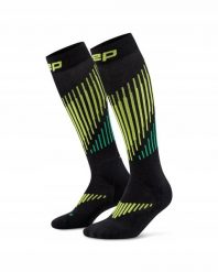 Długie skarpety kompresyjne dla kobiet z wełną Merino Core Run CEP. Szare skarpetki damskie CEP, bez wzorów, z dzianiny. Za 199.00 zł.