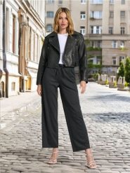 Spodnie wide leg - wielobarwny. Spodnie materiałowe damskie Sinsay, bez wzorów. W wyprzedaży za 29.99 zł.