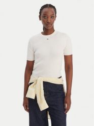 Tommy Jeans Sweter Essential DW0DW19336 Écru Regular Fit. Swetry klasyczne damskie Tommy Jeans, xs, z bawełny, bez kołnierzyka. Za 369.99 zł.