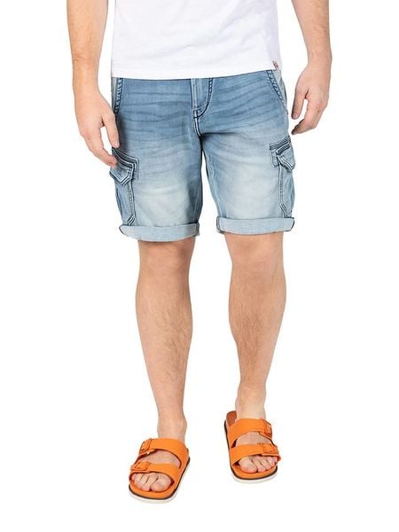 Timezone Szorty dżinsowe "Stanley" - Slim fit - w kolorze błękitnym rozmiar: W31. Niebieskie szorty męskie Timezone, z jeansu, bez kołnierzyka. Za 83.03 zł.