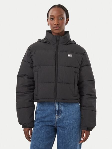 Tommy Jeans Kurtka zimowa Flag Ess DW0DW21620 Czarny Regular Fit. Czarne kurtki damskie Tommy Jeans, na zimę, xxs, bez wzorów, z jeansu, bez kaptura. Za 849.99 zł.