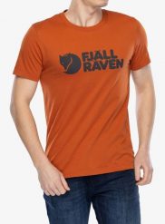 Koszulka Fjallraven Logo T-shirt. Czerwone t-shirty męskie Fjällräven, na lato, l, bez wzorów, z bawełny, bez kołnierzyka. Za 250.20 zł.