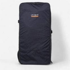 Plecak transportowy Decathlon 128 l do desek SUP i kajaków pneumatycznych. Niebieskie plecaki damskie Decathlon, bez wzorów, z poliamidu, sportowe. Za 189.99 zł.