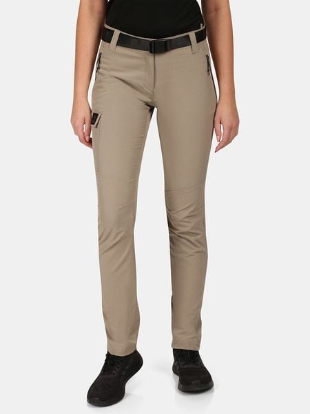 Kilpi Spodnie funkcyjne "Belvela" w kolorze beżowym rozmiar: 38. Brązowe spodnie dresowe damskie Kilpi, z materiału, outdoorowe. Za 235.50 zł.