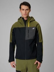 4F Kurtka softshell wiatroodporna membrana 10000 męska - khaki XL. Brązowe kurtki męskie 4f, l, bez wzorów, z materiału, bez kaptura. Za 699.99 zł.