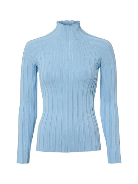 Marie Lund dzianinowa koszulka z długim rękawem Kobiety niebieski, XS. Niebieskie t-shirty damskie Marie Lund, uniwersalny, bez wzorów, z dzianiny, bez kołnierzyka. Za 139.95 zł.