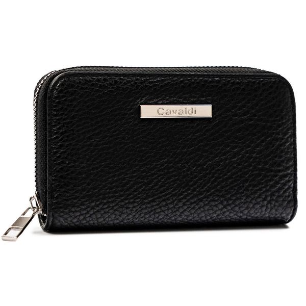 Portfel na zamek 4U Cavaldi ABT-01-BL czarny. Czarne portfele damskie 4U Cavaldi, bez wzorów, ze skóry ekologicznej. Za 19.99 zł.