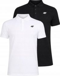 Koszulka polo dla mężczyzn 4F M0770 2-pak. Białe koszulki polo męskie Regatta, l, bez wzorów, z bawełny, bez ramiączek. Za 149.99 zł.