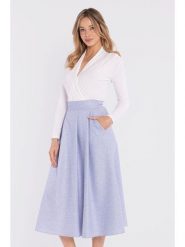 Stylove Spódnica w kolorze błękitnym rozmiar: XL. Niebieskie spódniczki damskie Stylove, xl, bez wzorów, midi. Za 219.99 zł.
