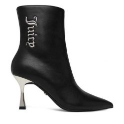 Botki Juicy Couture. Czarne botki damskie Juicy Couture, bez obcasa, na szpilce, bez zapięcia. Za 399.99 zł.