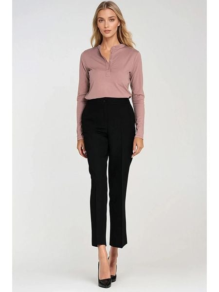 Nife Spodnie w kolorze czarnym rozmiar: 36. Czarne spodnie materiałowe damskie Nife, bez wzorów, z materiału, z podwyższonym stanem. Za 139.54 zł.