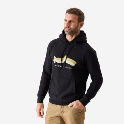 Bluza wędkarska z kapturem Caperlan. Czarne bluzy z kapturem męskie CAPERLAN, l, z bawełny. Za 129.99 zł.