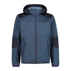Kurtka softshell wodoodporna zapinana na zamek CMP. Niebieskie kurtki męskie CMP, bez wzorów, z softshellu, bez kaptura. W wyprzedaży za 381.40 zł.