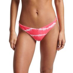 Figi do kostiumów kąpielowych dla kobiet Superdry Tie & Die Code. Czerwone bikini damskie Superdry., bez wzorów. Za 91.50 zł.