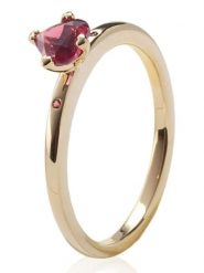 Pandora Pozłacany pierścionek z kryształem rozmiar: 60. Czerwone pierścionki damskie Pandora, z kryształem, metalowe. Za 252.99 zł.